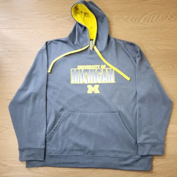 University Of Michigan Wolverines MU Hoodie Mens XL Pullover Sweatshirt Pro Edge - Picture 1 of 12
